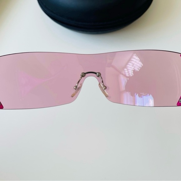 LIKE NEW SO RARE DIOR Vintage Golf Pink rimless sunglasses Y2K Barbie style - Picture 10 of 15